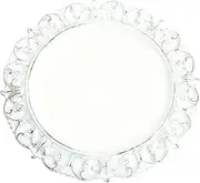Koyal Wholesale 13” French Provincial Round Acrylic Charger Plates, Set of 12, Antique White Chargers for Dinner Plates, White Charger Bulk Wedding Plastic Charger & Service Plate