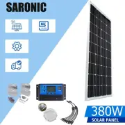12V 380W Solar Panels Kit Mono Caravan Camping Home Battery Charging Controller