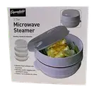 2 Tier Microwave Steamer Healthy Cooking Quick Fast Vegetables, Fish, Shellfish