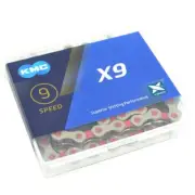 AU Ship~KMC X9 chain,116 link with Missing Link , Silver/Pink
