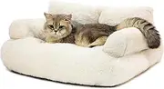FAMIDGE Dog Couch, Cat Bed for Indoor Cats, Cat Couch for Medium Small Dogs & Cats up to 18lbs(Large, Beige)