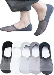 [WOOVEEWIND] 5 Pairs Women No Show Socks Ultra Low Cut Liner Socks Ice Feeling Socks Nonslip Liner Invisible Hidden Thin Socks