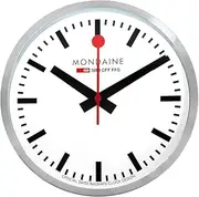 MONDAINE Wall Clock A995.Clock.16SBB Wall Clock Large 15.7 inches (40 cm), Silver/White [Parallel Import]