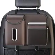 Car Back Seat Trash Bag | Back Seat Water Bottle Container Tissue Box for Auto,Car Garbage Bin, Car Leather Garbage Can for Auto, SUV, RV