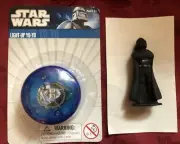 NEW 2011 STAR WARS LIGHT UP YO-YO ON CARD & PRE OWNED 1983 3” RUBBER DARTH VADER