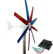 AISINILALAO ﻿ 12000W Low Noise Wind Turbine Generator,110V/220V High Efficiency 8 Blade Portable Vertical Wind Power Turbine Generator Kit for Home Farm Boat
