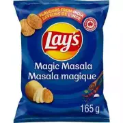 3 Bags Lays Magic Masala Ridged Potato Chips LARGE Family Size 165g Canada FRESH