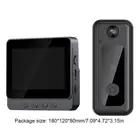 Black Wireless Video Doorbell Intercom 4 3 IPS Screen and LED Fill Light