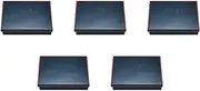 Set of 5, 9 Inch Long Hand Grain Lunch Box, Black Tenshu (Fixed Partition) [Shokado]