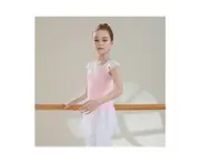 Girls' Ballet Dress Leotards, Ballerina Dance Dress Ballet Leotards with Skirt-Pink