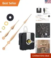 Durable Long Shaft Clock Movement Replacement with 12-Inch Gold Clock Hands