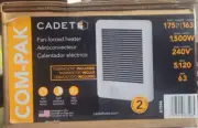 Cadet 67506 White Com-Pak 1500 Watt In Wall Electric Heater