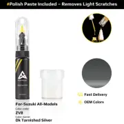 Touch Up Paint For Suzuki All Models ZV8 Dk Tarnished Silver With Polish Paste