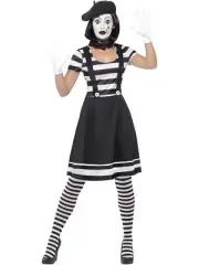 Lady Mime Artist Mesmerizing French Funny Costume Funnyside Fancy Dress