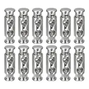 12pcs Metal Cord Locks End Spring Toggle Stopper White Nickel