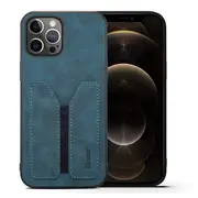 Denior For Apple iPhone 12 Pro Leather Case with Elastic Wallet Card Holder Slot Pocket Cover – Blue