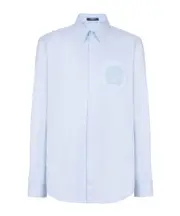 Balmain Écusson Embroidered Shirt SHIRTS CM42,SHIRTS CM43,SHIRTS CM40,SHIRTS CM41,SHIRTS CM39 blue