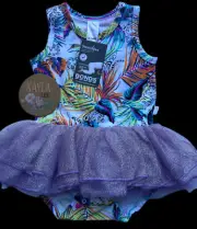 Size 2 • Bonds Purple Tiger Tulle Balletsuit Tutu Romper • BNWT