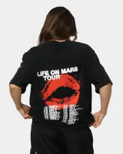 [YUNGBLUD] Yungblud Sitting Life On Mars Tour Vintage T-shirt Washed Black - Size XL XL Washed Black