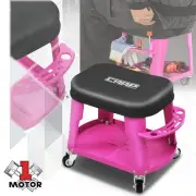 16.14 x 10.62in Removable 300lbs Purple Roll Car Stool Mechanic Seat Workshop