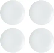 Mikasa Chalk Porcelain Dinner Plate Set, White, 27 cm (4 Pieces)