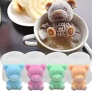 Yamteck Bear Ice Molds 4 Pack, Ice Cube Trays Mold to Make Lovely 3D DIY Drink Ice Coffee Juice Cocktail Whiskey. Bear Silicone Candy Soap Candle Chocolate Mold for Halloween Christmas Party Gift.