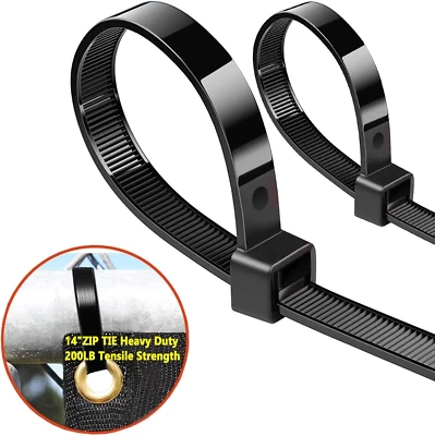Zip Ties Heavy Duty Large Zip Ties 14"With 200 Lbs Tensile Strengthlong Zip T..