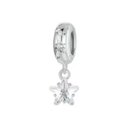 SOLID Sterling Silver Silicone Spacer Sparkly Star Spacer Charm AVILIA Designs