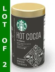 Starbucks Classic HOT COCOA Chocolate Powder Mix 20oz Tin Cans LOT OF 2