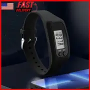 LED Pedometer Bracelet Step Counters Watch 12/24H Time Display for Adults Kids