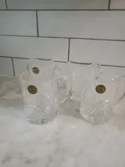 New Paul Sebastian 24% Lead Crystal Glasses Coffee Tea Mugs Set of 4 Hot Toddy
