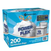 Member's Mark Power Flex Tall Kitchen Trash Bags Original (13 gal., 200 ct.)