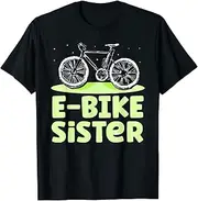 [X.Style] E Bike Sister Electric Biker Cyclist Biking ds779 T-Shirt (S) Black