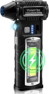 2-in-1 Battery Blower & PC Vacuum Cleaner - 110,000 RPM, 8000 mAh, Compressed Air Duster with Cleaning Kit, LED Light for PC, Car, Sofa