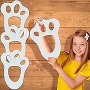 Pangda 4 Pcs Large Easter Bunny Yard Stencils Reusable Bunny Footprint Drawing Stencil Fun Paw Stencil Egg Hunt Bunny Tracks Template for Kids Holiday DIY Paint