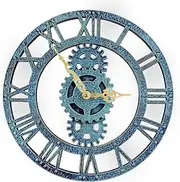 Taodyans Outdoor Wall Clock Waterproof Garden Clock 12in Quartz Battery Powered Clocks Roman Retro Home Kitchen Clock -Not Silent (Green)