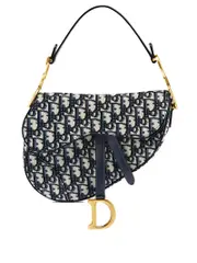 Saddle Bag in Blue Dior Oblique Jacquard