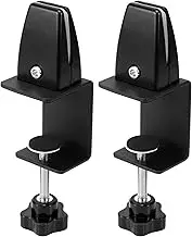 Peakloong 2 Pcs Office Desk Divider Clamp Privacy Screen Clip Holder Bracket Screen Baffle Clamp Partition for Table Clamp -Black