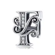 Diy Beaded Bracelet With Zircon Beads 26 Letters Style - F