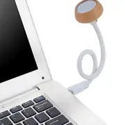 1W Flexible USB Wood LED Reading Lamp Night Light for Computer Notebook PC Laptop Power Bank WARM LIGHT BLACK