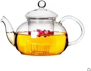 Borosilicate Glass Teapot - 400ml, Clear, Gooseneck, Stovetop Safe for Blooming & Loose Leaf Tea