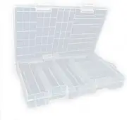 KONTONTY Portable Aa AAA Battery Storage Case Double-Layer Handle Organize 60 Aa and 4 AAA Batteries
