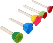 Foam Paint Brushes | Reusable Foam Brushes | 5Pcs Sponge Brush | Sponge Dabb Brush Set | Sponge Paint Dabbers | Paint Sponges | Sponge Painting Tools for Art and Craft Supplies