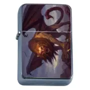 Mythical Creatures D4 Flip Top Oil Lighter Wind Resistant