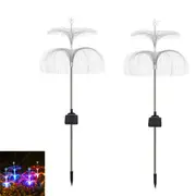 2pcs Solar Garden Lights Jellyfish and Star Solar Flower Lights for Yard Outdoor Christmas Garden Decor