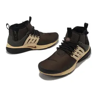 Nike 休閒鞋 Air Presto Mid Utility 男鞋 咖啡棕 襪套式 經典 魚骨鞋 高筒 DC8751-200