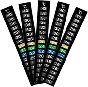 HIDOSNG 5 Pcs Durable Discoloration Thermometer Stick-on Aquarium Temperature Fish Tank Temperature Sticker Aquarium Accessories Digital Dual Scale Stick-On and Attractive for Fish Tank