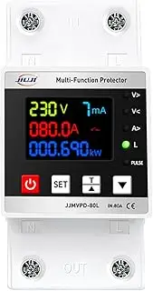 WiFi 80A nt Reclosing Protector t Voltage ing Circuit Breaker Switch Power Meter Protections Values Settable Mobilephone APP Control