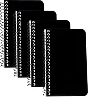 4 Pack Pocket Notebooks Small Spiral Notebook Mini A7 Notepads 3 x 5 Inch Black Small Notebooks for School Office Supplies (120 Lined Pages/60 Sheets)