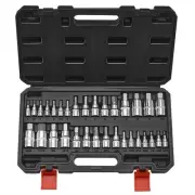 Hex Bit Socket Set 32-Piece S2 Alloy Steel Cr-V Steel Standard SAE and Metric